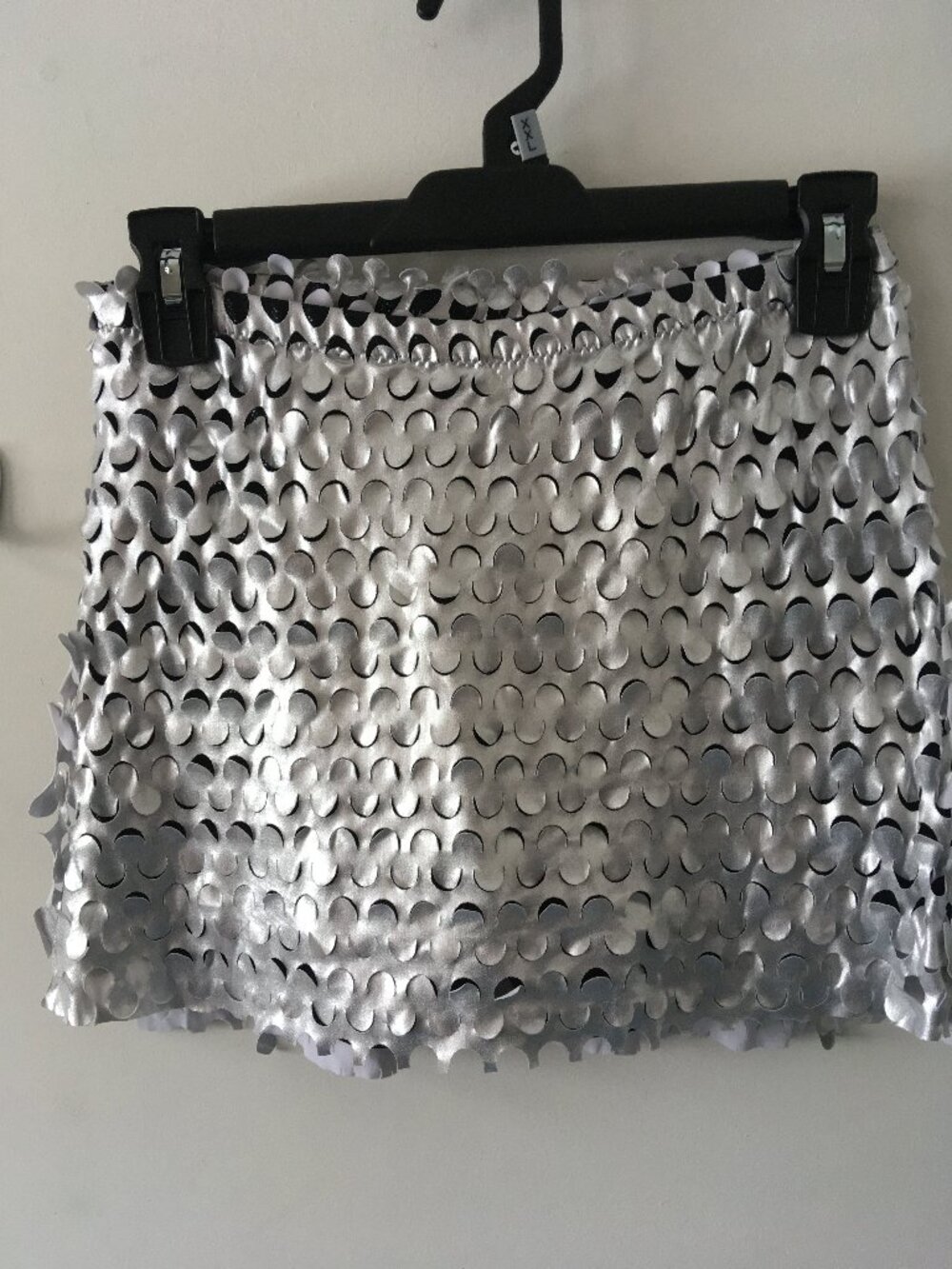Silver & Black Dance Costume Shorts Child XL skirt